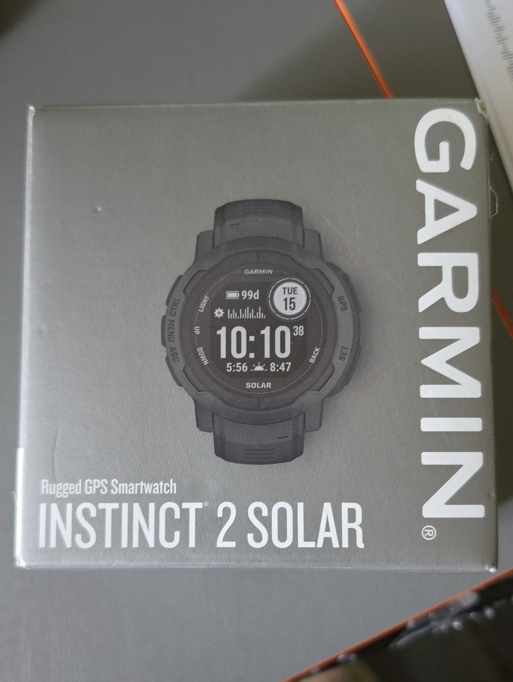 garmin Instinct 2 Solar Rugged GPS Smartwatch - Gray/Black